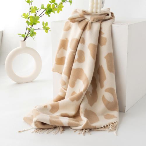 Polyester Women Scarf thermal printed camel PC