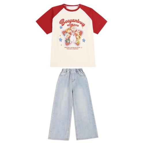 Cotton Children Clothes Set & loose Pants & top patchwork Set
