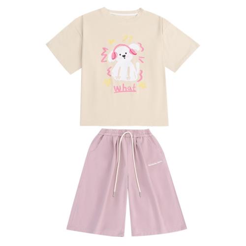 Cotton Children Clothes Set & loose & breathable Pants & top embroidered Set
