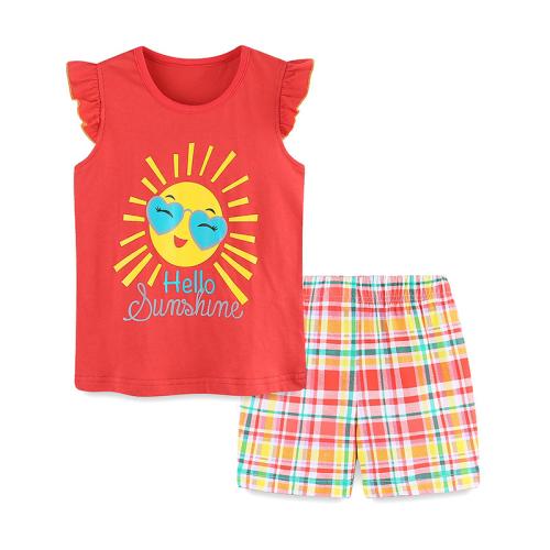 Cotton Children Clothes Set & loose & breathable Pants & top patchwork Set
