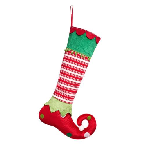 Polyester Christmas Decoration Stocking for home decoration & christmas design patchwork striped mixed colors PC