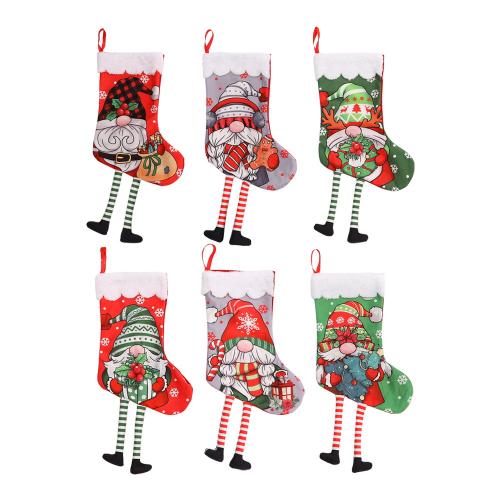 Tissu napped Chaussettes de décoration de Noël Imprimé modèle différent pour le choix plus de couleurs pour le choix pièce