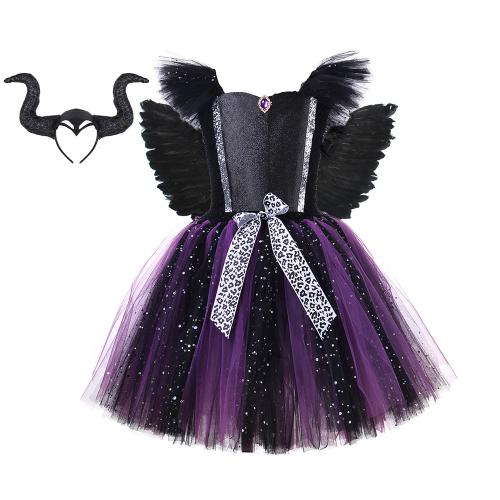 Nylon Girl Clothes Set Halloween Design  purple Set