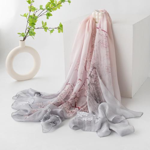 Přírodní hedvábí Hedvábný šátek Stampato Květinové Rosa kus