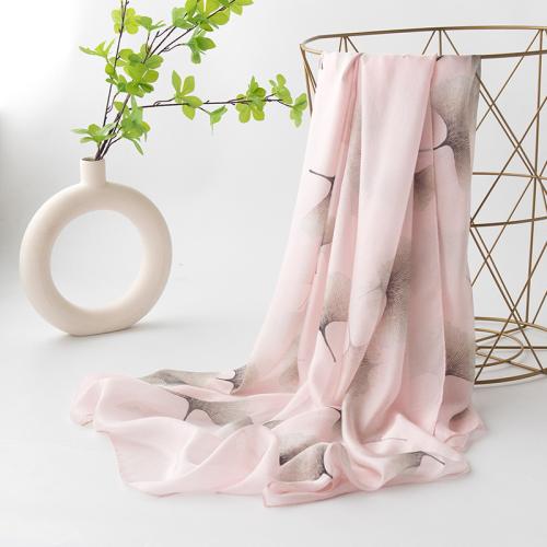 Natuurlijke zijde Zijden sjaal Afgedrukt Roze stuk
