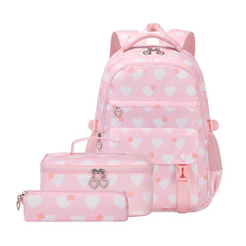 Oxford Load Reduction Backpack large capacity & three piece heart pattern Set