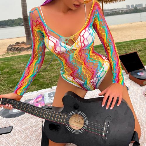 Polyamide Swimming Cover Ups backless & hollow multi-colored : PC