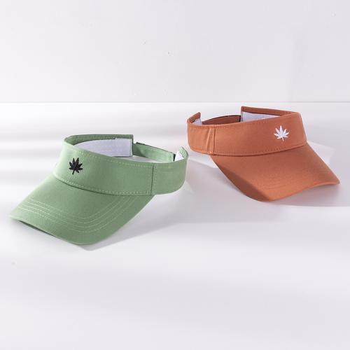 Coton Chapeau de visière de soleil Brodé motif de feuille plus de couleurs pour le choix : pièce