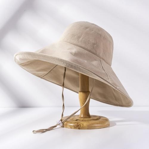 Cotton Linen Bucket Hat sun protection Solid : PC