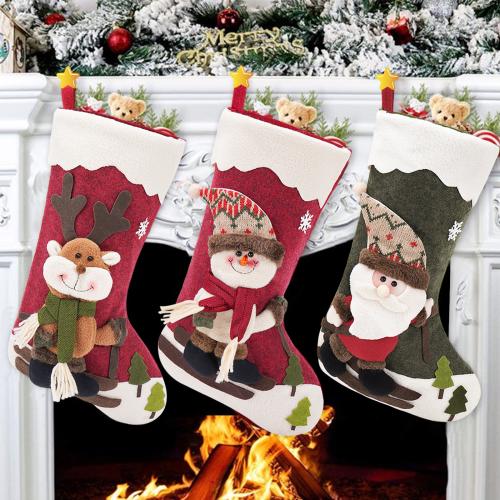 Gebreide Kerstdecoratie sokken meer kleuren naar keuze stuk