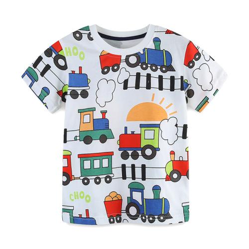 Cotton Children T-shirt & sweat absorption & breathable printed white PC