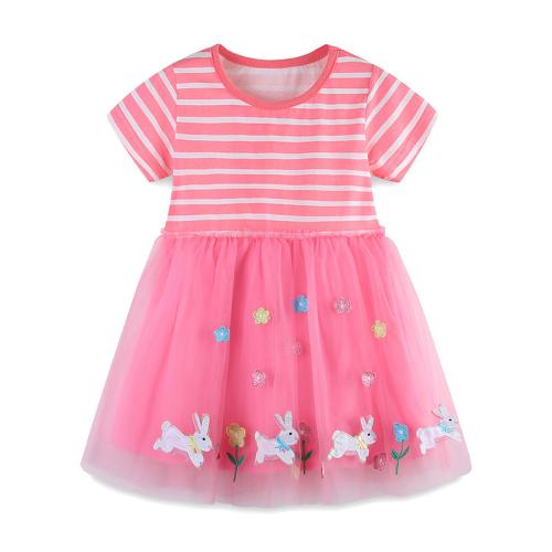 Cotton Princess Girl One-piece Dress embroidered PC