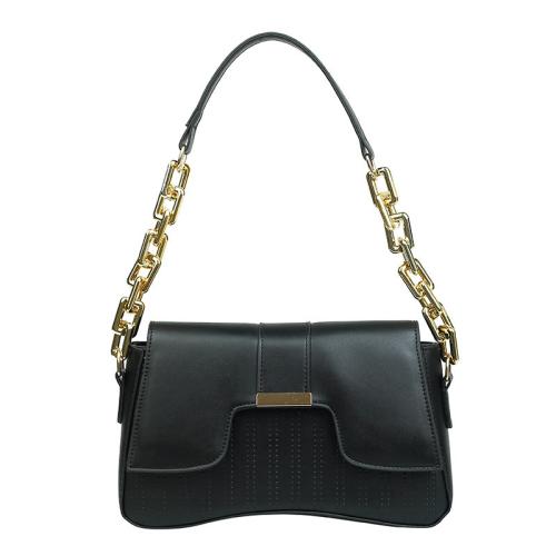 PU Leather Saddle Shoulder Bag with chain PC
