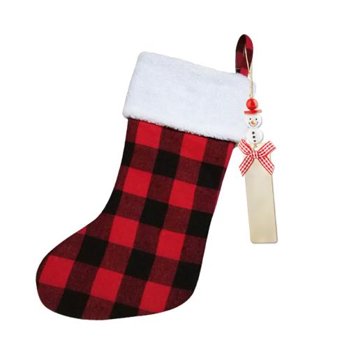 Lijm gebonden stof Kerstdecoratie sokken Plaid Rode stuk