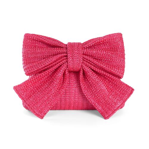 Straw Easy Matching & Weave Clutch Bag bowknot pattern PC