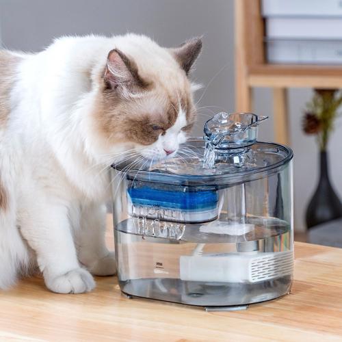 PC-Polycarbonate Pet Drinking Fountains  Solid gray PC