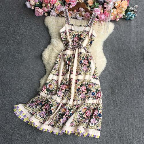 Baumwolle Einteiliges Kleid, Gedruckt, Floral,  Stück