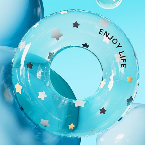 PVC Inflatable Swimming Ring thickening letter white PC