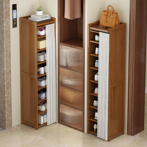 Moso Bamboo Multilayer Shoes Rack Organizer dustproof brown PC