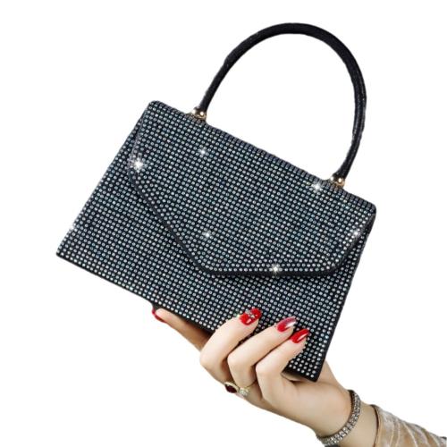 PU Leather & Polyester Easy Matching Clutch Bag with chain & with rhinestone PC
