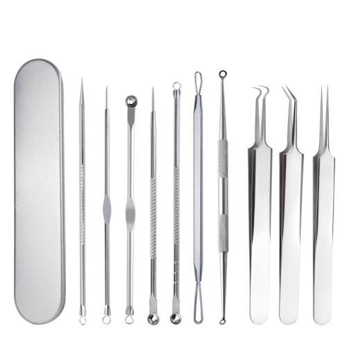 Stainless Steel & Iron Acne Needle portable Solid silver Set