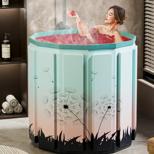 Pearl Cotton & PVC & Oxford heat preservation Foldable Bathtub durable printed multi-colored PC