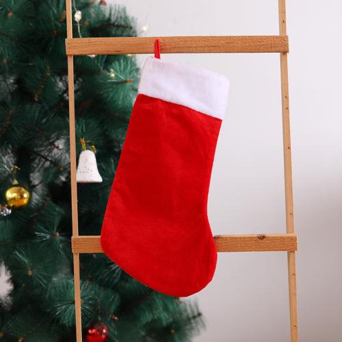 Polyester Kerstdecoratie sokken rood en wit stuk