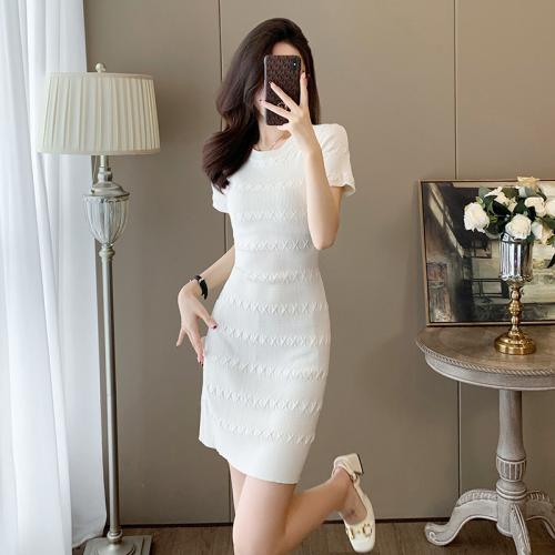 Polyester Einteiliges Kleid, Weiß,  Stück