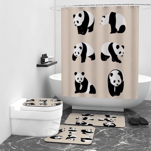 Pongee Waterproof Bathroom Accessories Set for bathroom & four piece printed Set