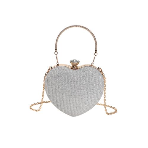 PU Leather Easy Matching Handbag with chain heart pattern PC