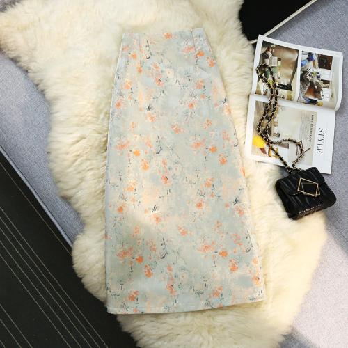 Polyester Slim Maxi Skirt printed shivering PC