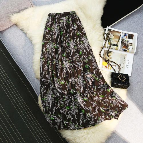 Polyester Slim Maxi Skirt printed floral PC