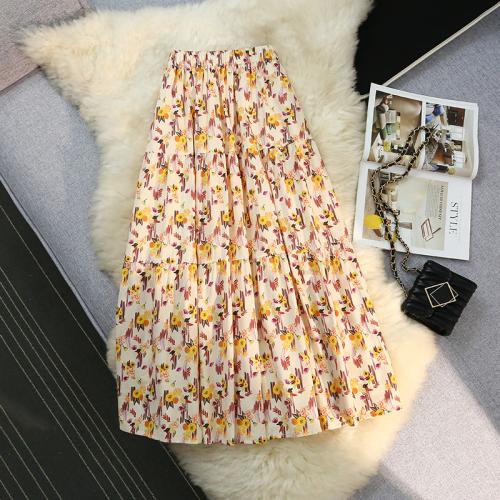 Polyester Slim Maxi Skirt printed shivering PC