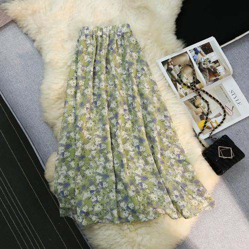 Polyester Slim Maxi Skirt printed shivering PC