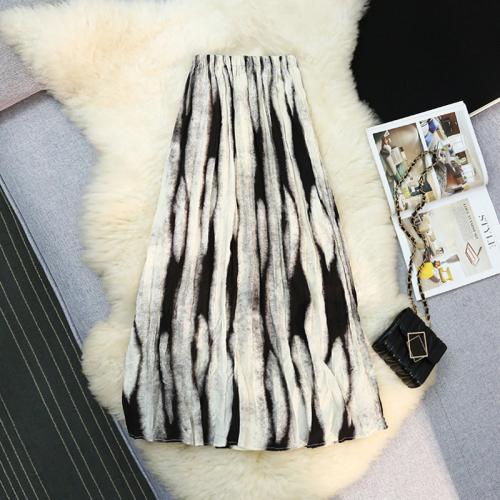 Polyester Slim Maxi Skirt white and black PC