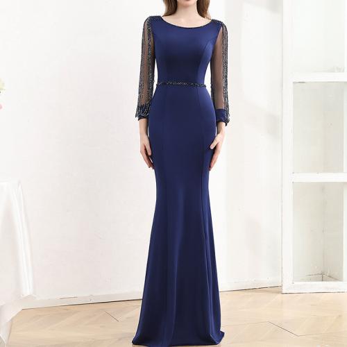 Spandex & Polyester Slim Long Evening Dress Solid PC