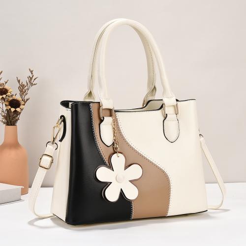 PU Leather Easy Matching Handbag with hanging ornament & attached with hanging strap PC