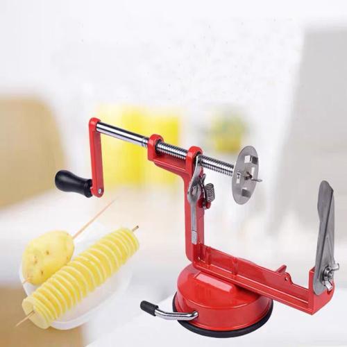 Stainless Steel Hand-cranking Potato Cutting Machine durable Solid red PC