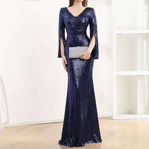 Spandex & Polyester Mermaid Long Evening Dress Sequin Solid PC