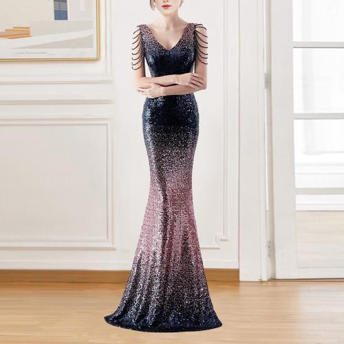 Spandex & Polyester Mermaid Long Evening Dress Sequin PC