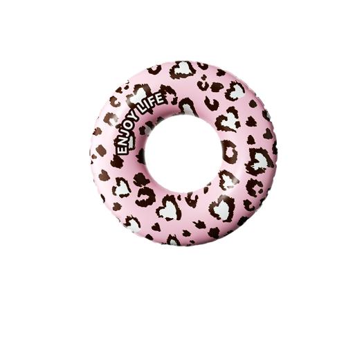 PVC Swimming Ring thickening printed leopard pink PC