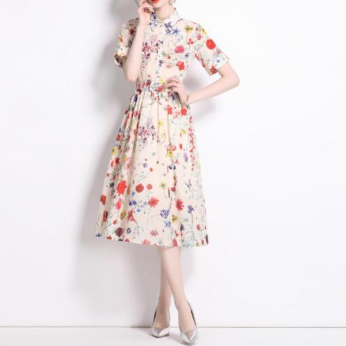 Chiffon One-piece Dress slimming PC