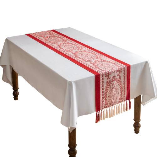 Polyester Tassels Table Runner printed PC