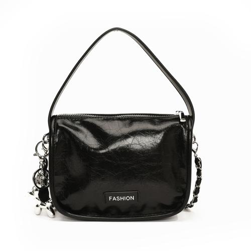 PU Leather easy cleaning Handbag with hanging ornament & attached with hanging strap Solid PC