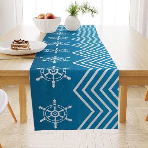 Linen easy cleaning Table Runner durable & anti-skidding printed PC