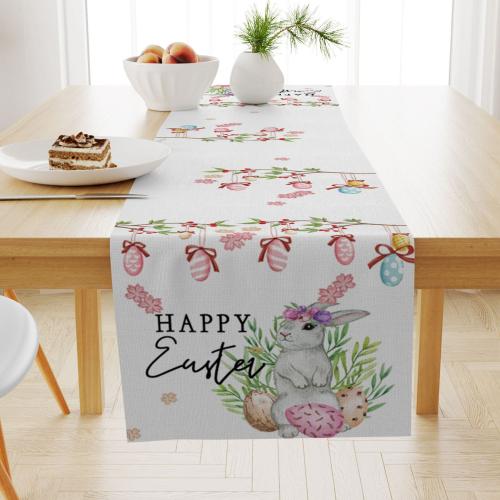 Linen easy cleaning Table Runner durable & anti-skidding printed PC