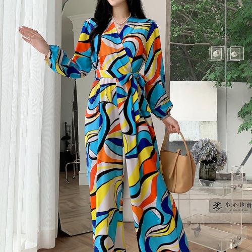 Polyester Slim Long Jumpsuit printed : PC