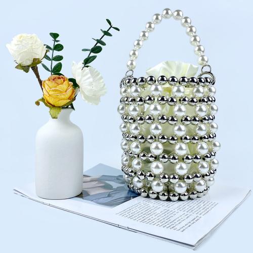 Plastic & Polyester Easy Matching Handbag white PC