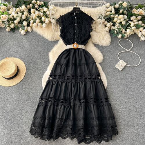 Polyester Waist-controlled One-piece Dress mid-long style & slimming PC