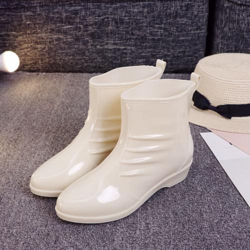 Mesh Fabric & Plastic Cement & PVC Rain Boots hardwearing & anti-skidding Solid Pair